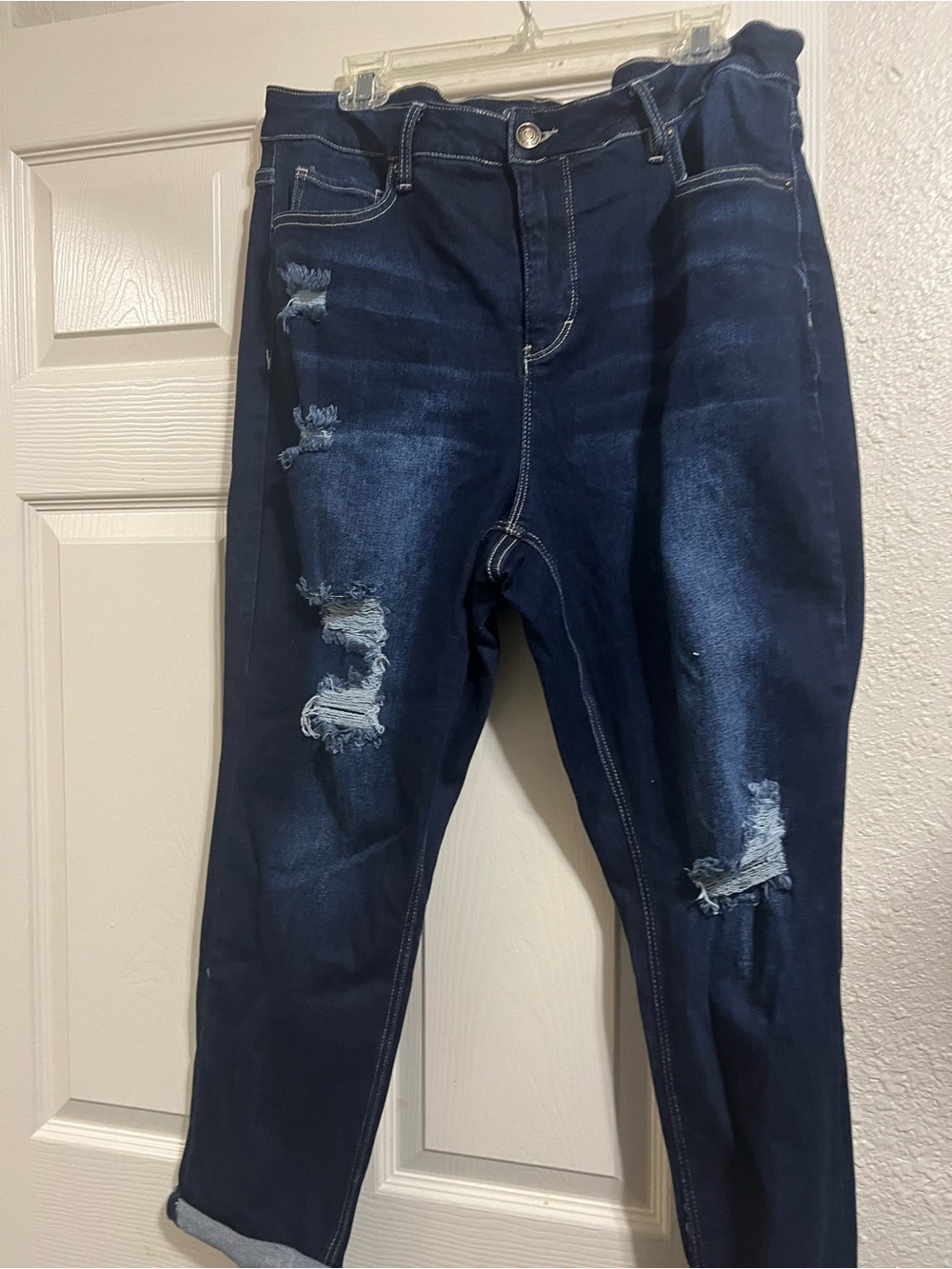 Dark Blue Distressed Women’s Jeans